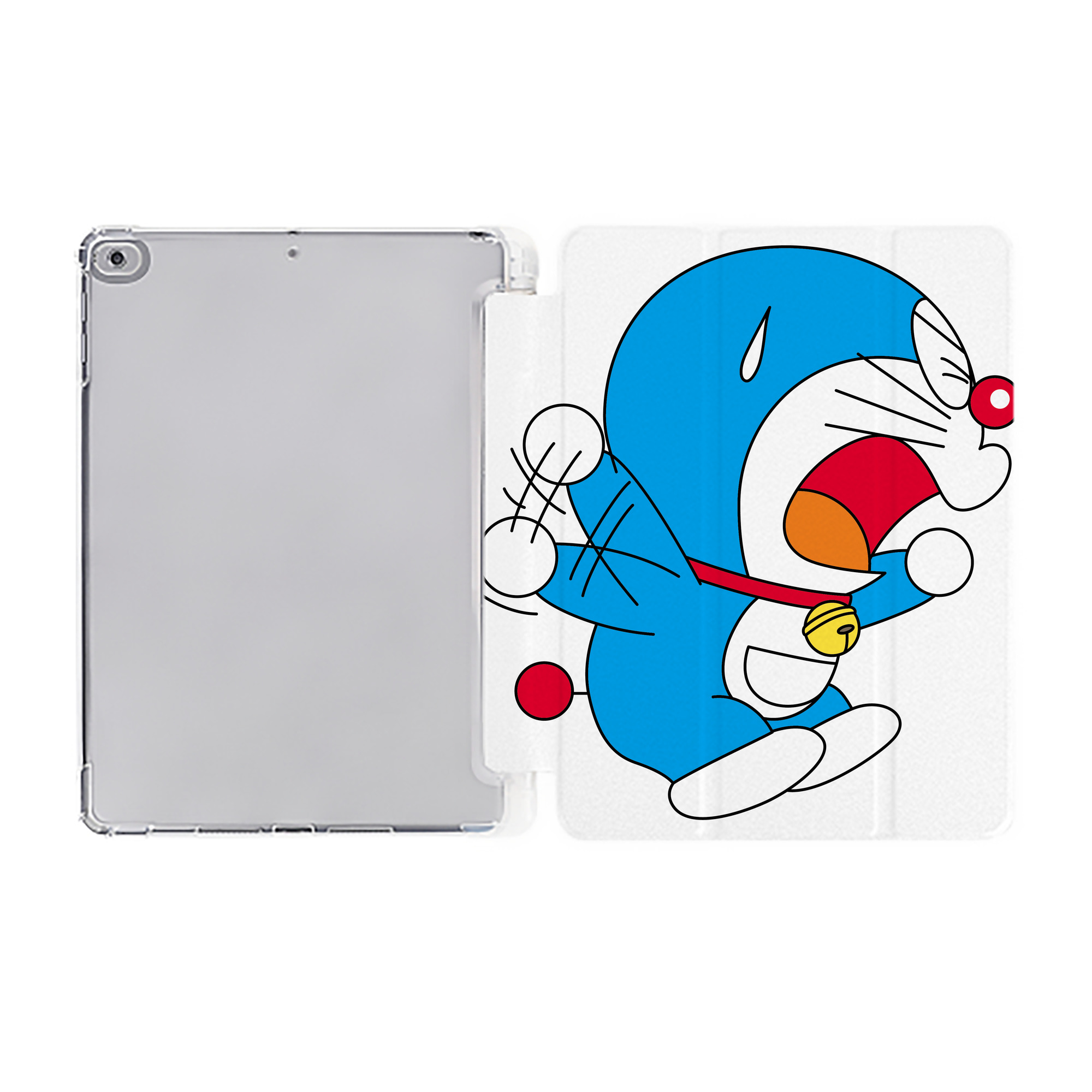 （画像用） ドラえもん Doraemon IPad ケース ペン収納付き 三つ折りスタンド PUレザー×シリコン 対応機種9.5/10.5/10.9インチ